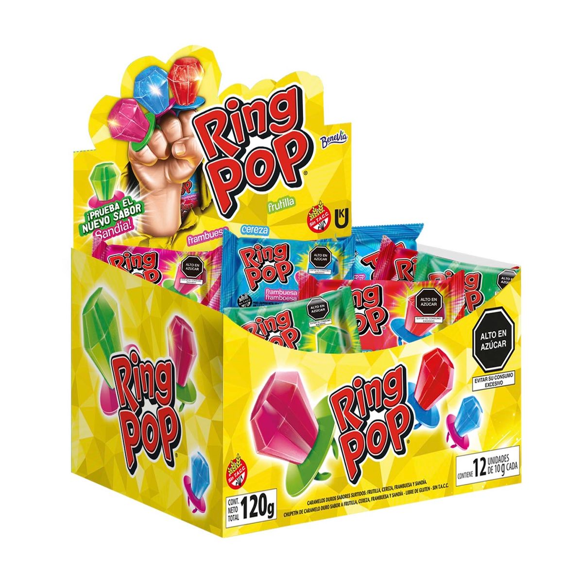 TOOPS - Caramelo Toops Ring Pop Sabores Surtidos Caja 12 Und