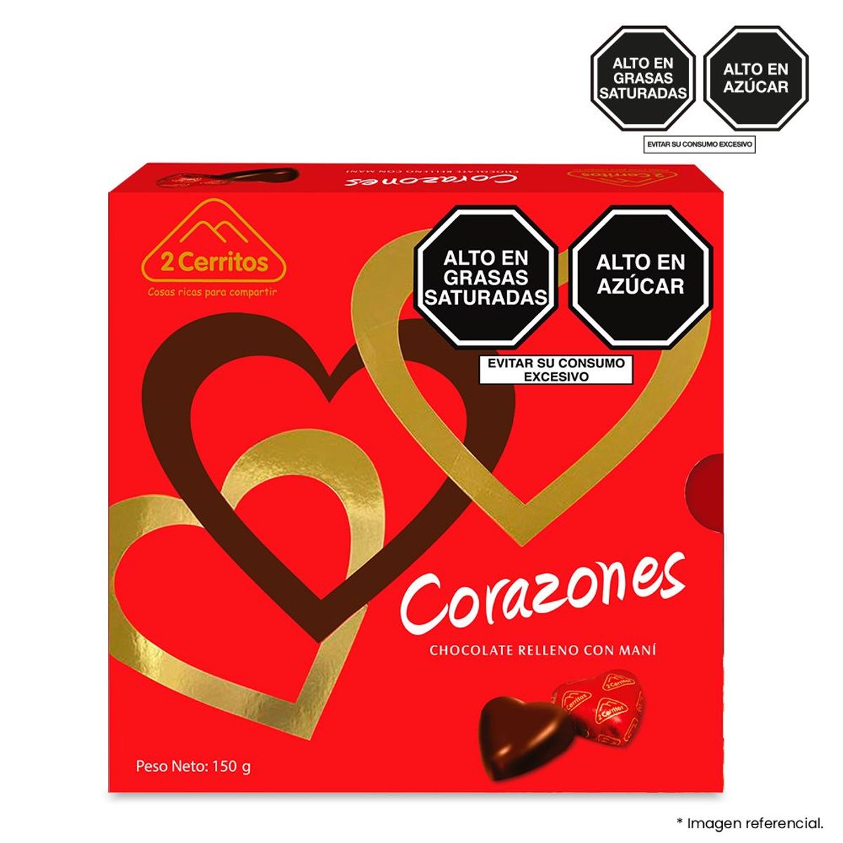 2 CERRITOS - Bombones 2 Cerritos Chocolate con Maní Empaque 150 g
