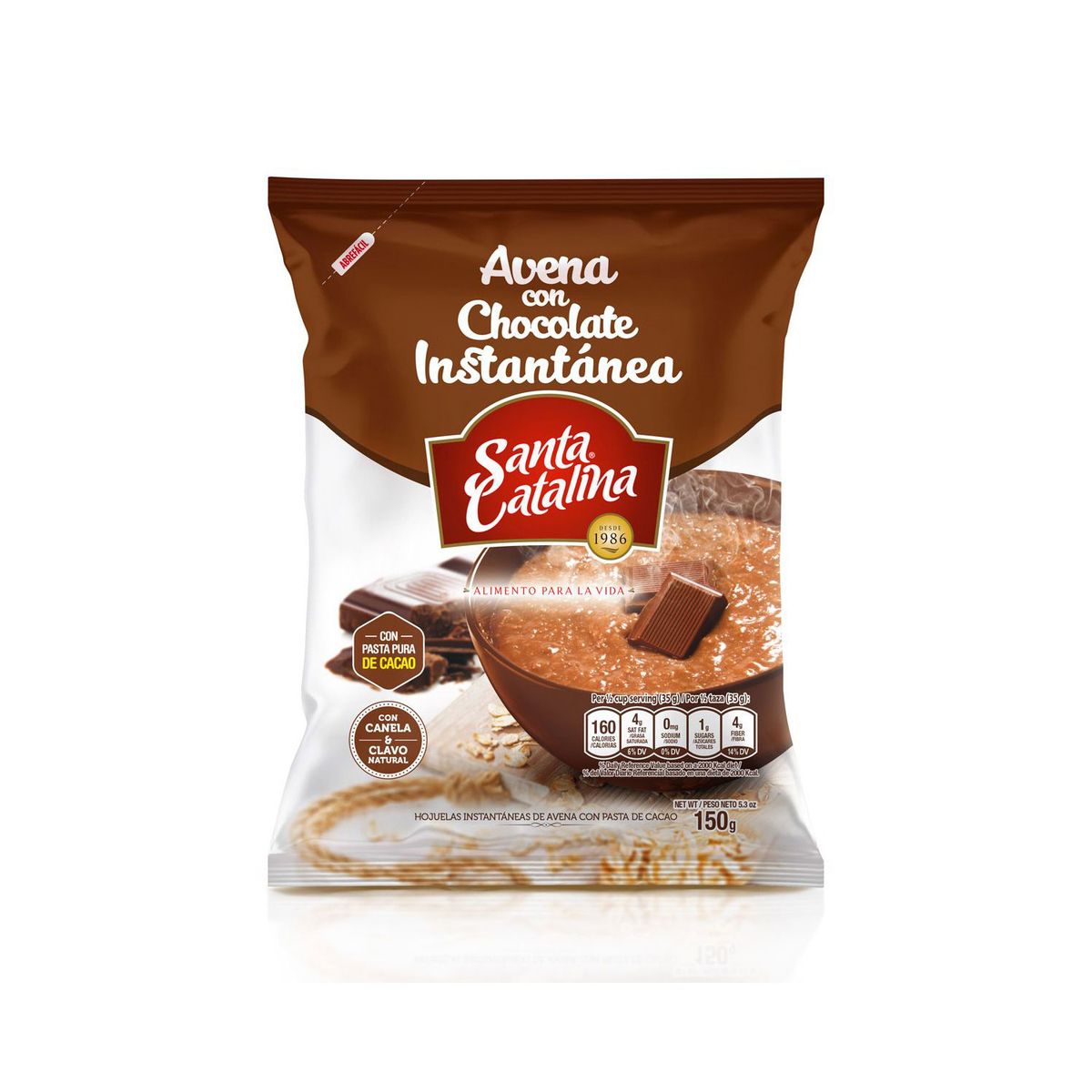 SANTA CATALINA - Hojuelas de Avena Santa Catalina con Chocolate Bolsa 150 g