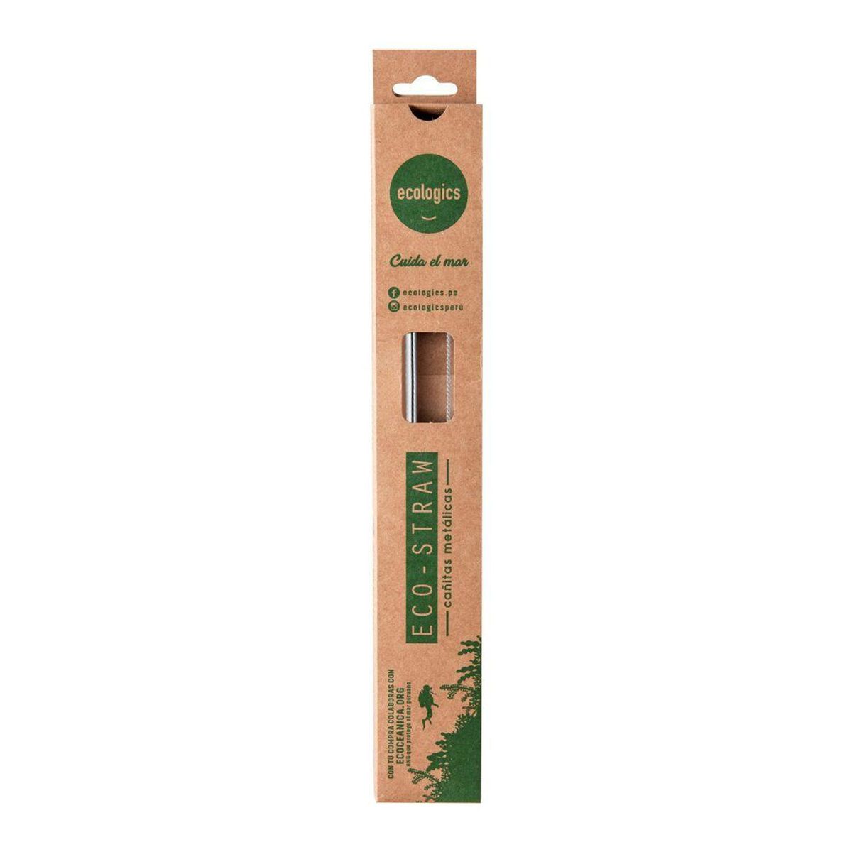 ECO STRAW - Set Cañita de Acero Eco Straw 26.5cm + Cepillo Limpiador