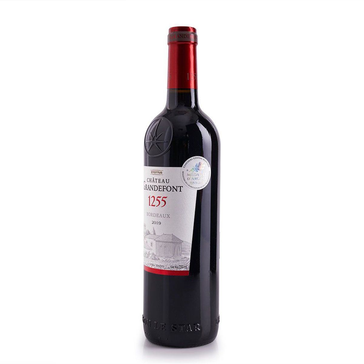 TOTTUS - Vino Tinto Chateau Grandefont 1255 Tottus Botella 750 mL