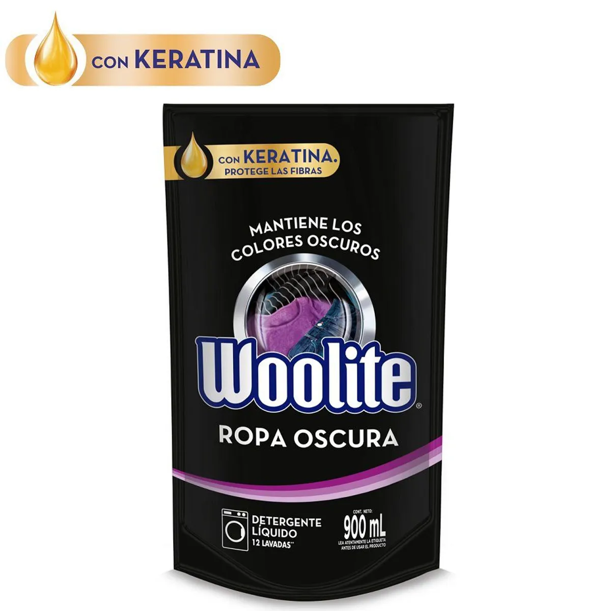 WOOLITE - Detergente Líquido Woolite Ropa Oscura Doypack 900 mL