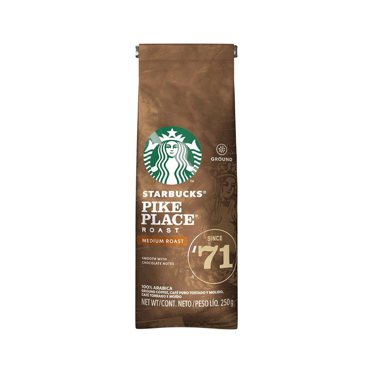 STARBUCKS - Café Puro Tostado y Molido Starbucks Pike Place Roast 250 g