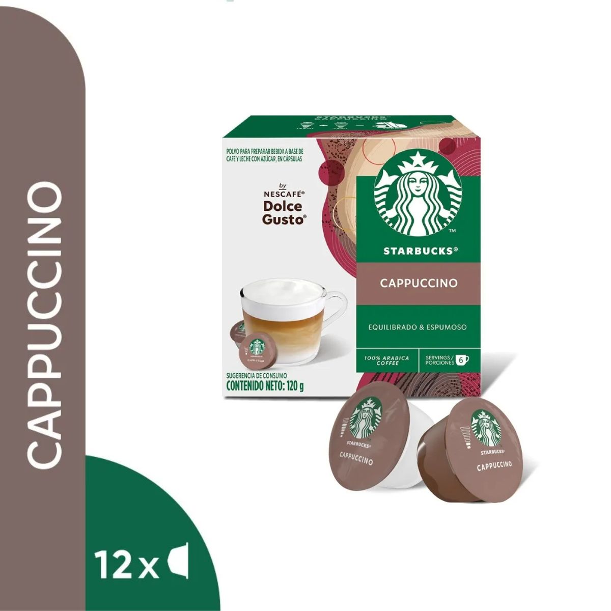 DOLCE GUSTO - Cápsulas de Café Starbucks Cappuccino Caja 12 Und