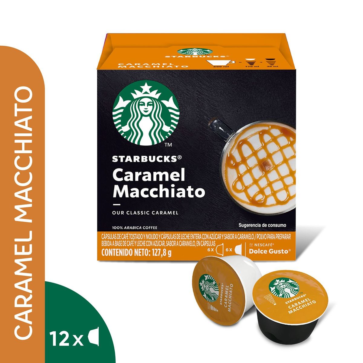 DOLCE GUSTO - Cápsulas de Café Starbucks Caramel Macchiato Caja 12 Und