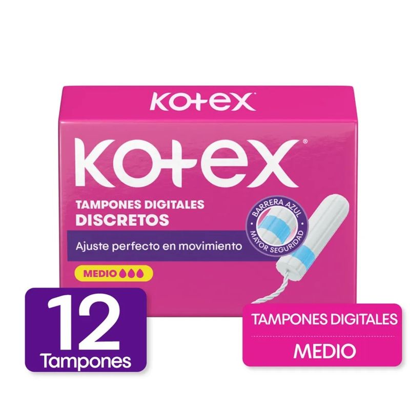 KOTEX - Tampon Kotex Digital Medio Caja 12 Und