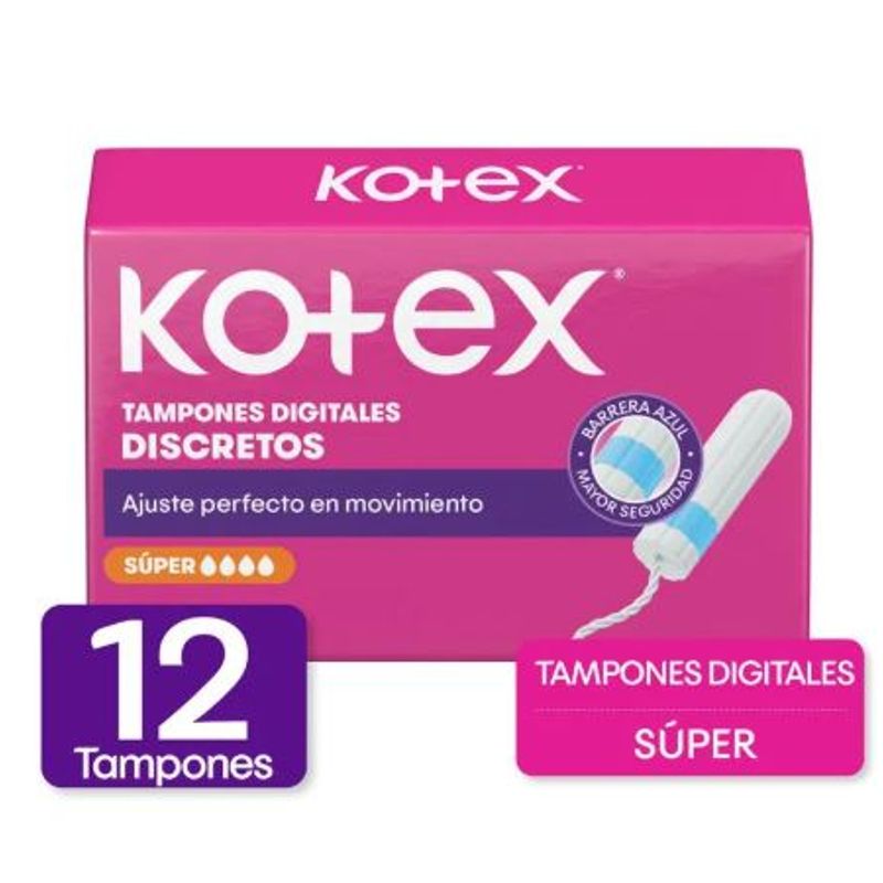 KOTEX - Tampon Kotex Súper Digital Discretos Caja 12 Und