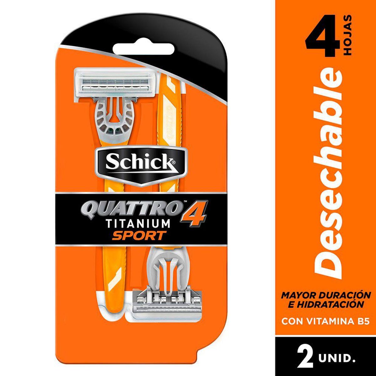 SCHICK - MAQ AFEITAR SCHICK QUATTRO TITANIUM SPORT X2