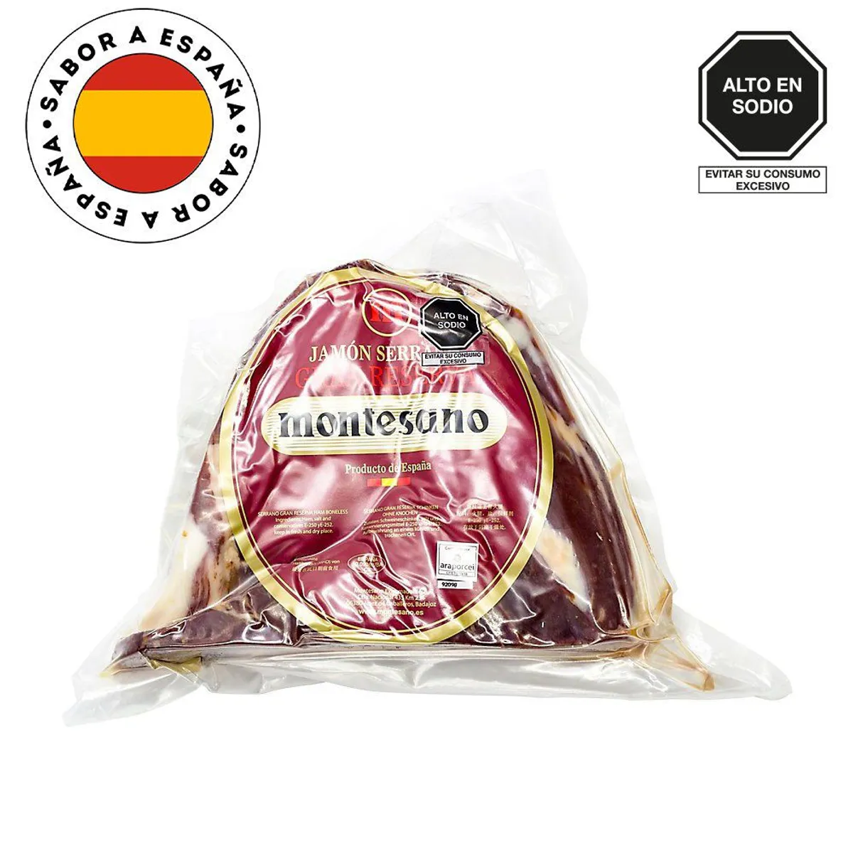 MONTESANO - Jamón Serrano Gran Reserva Deshuesado Mitad Montesano x Kg