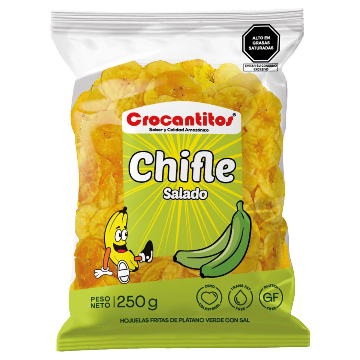  - Hojuelas Fritas de Plátano Crocantitos con Sal Bolsa 250 g