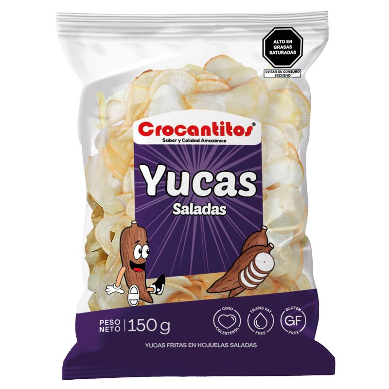 CROCANTITOS - Yucas Fritas Cocrantitos en Hojuelas Saladas Bolsa 150 g