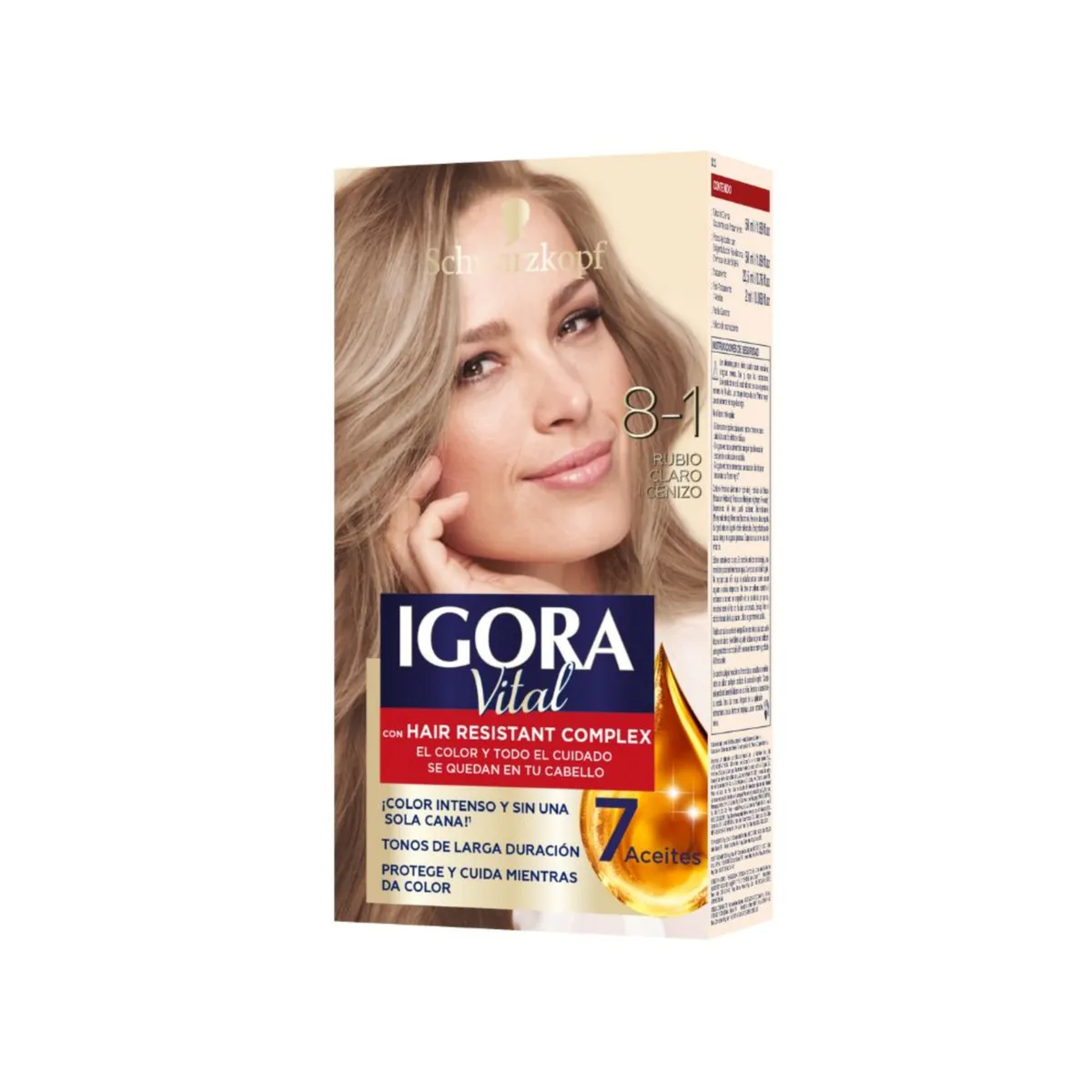 IGORA VITAL - Kit Tinte Igora Vital 8-1 Rubio Claro Ceniza
