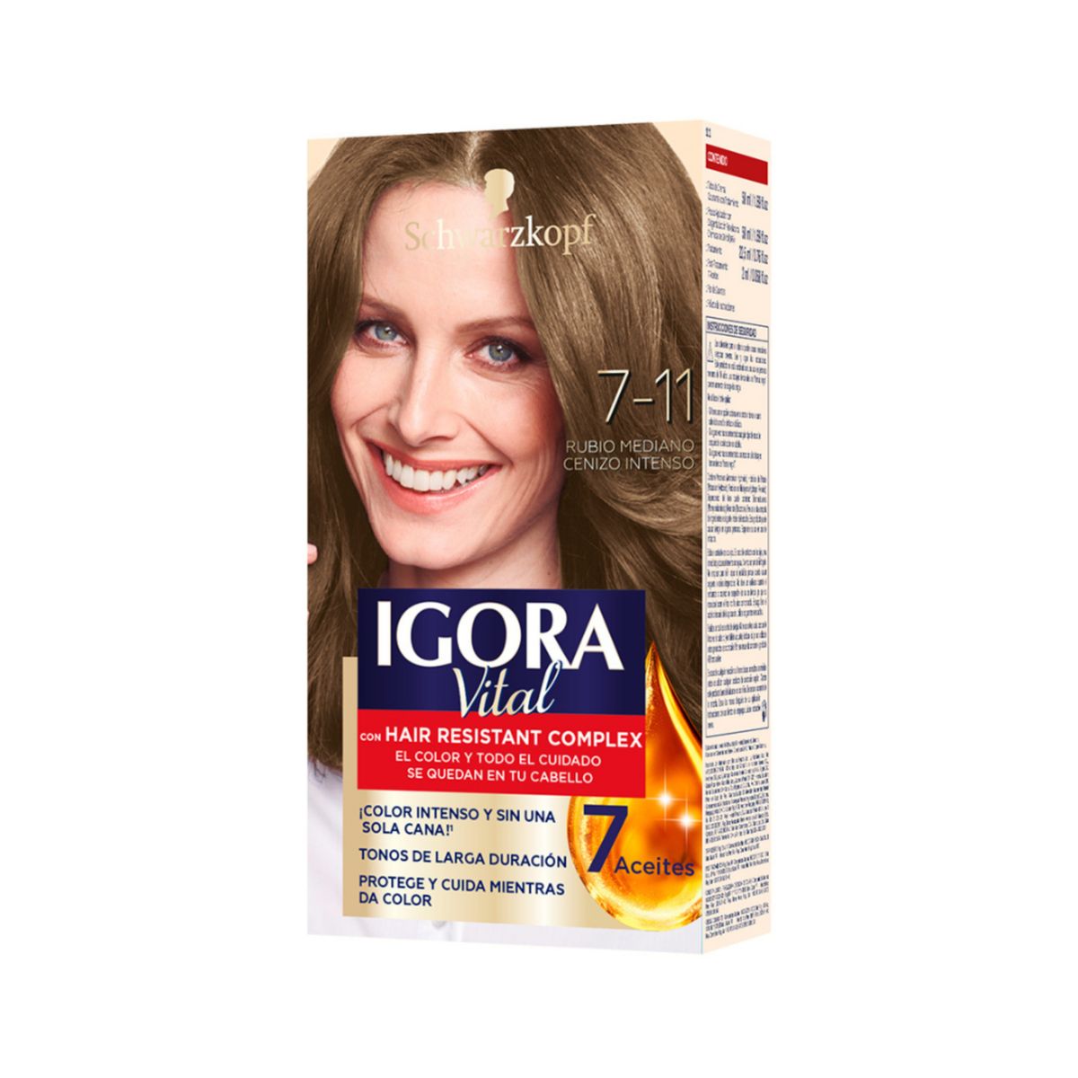 IGORA VITAL - Tinte Igora Vital Tono 7-11 Rubio Mediano Cenizo Intenso