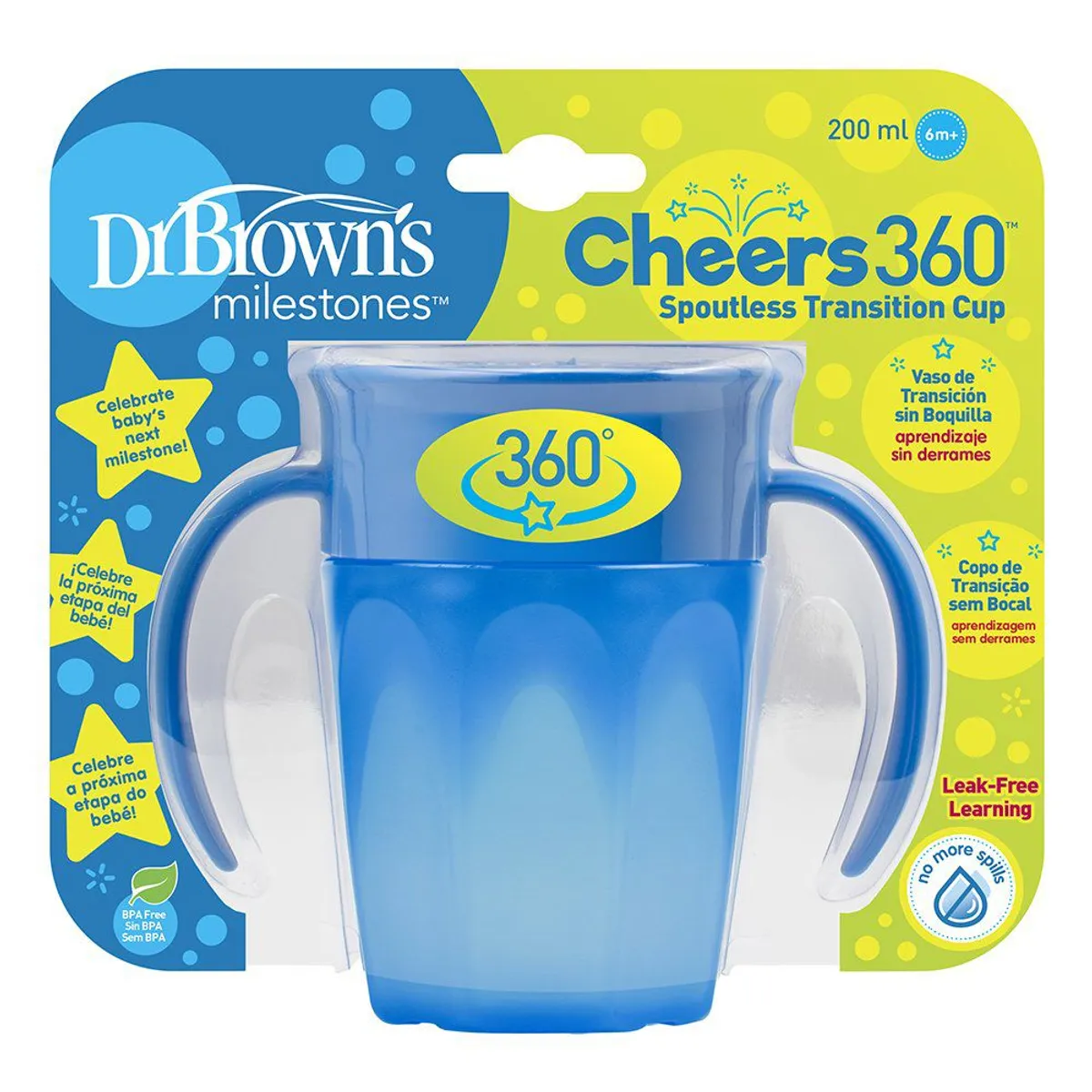 DR. BROWNS - Vaso Cheers 360° Azul de Dr Browns