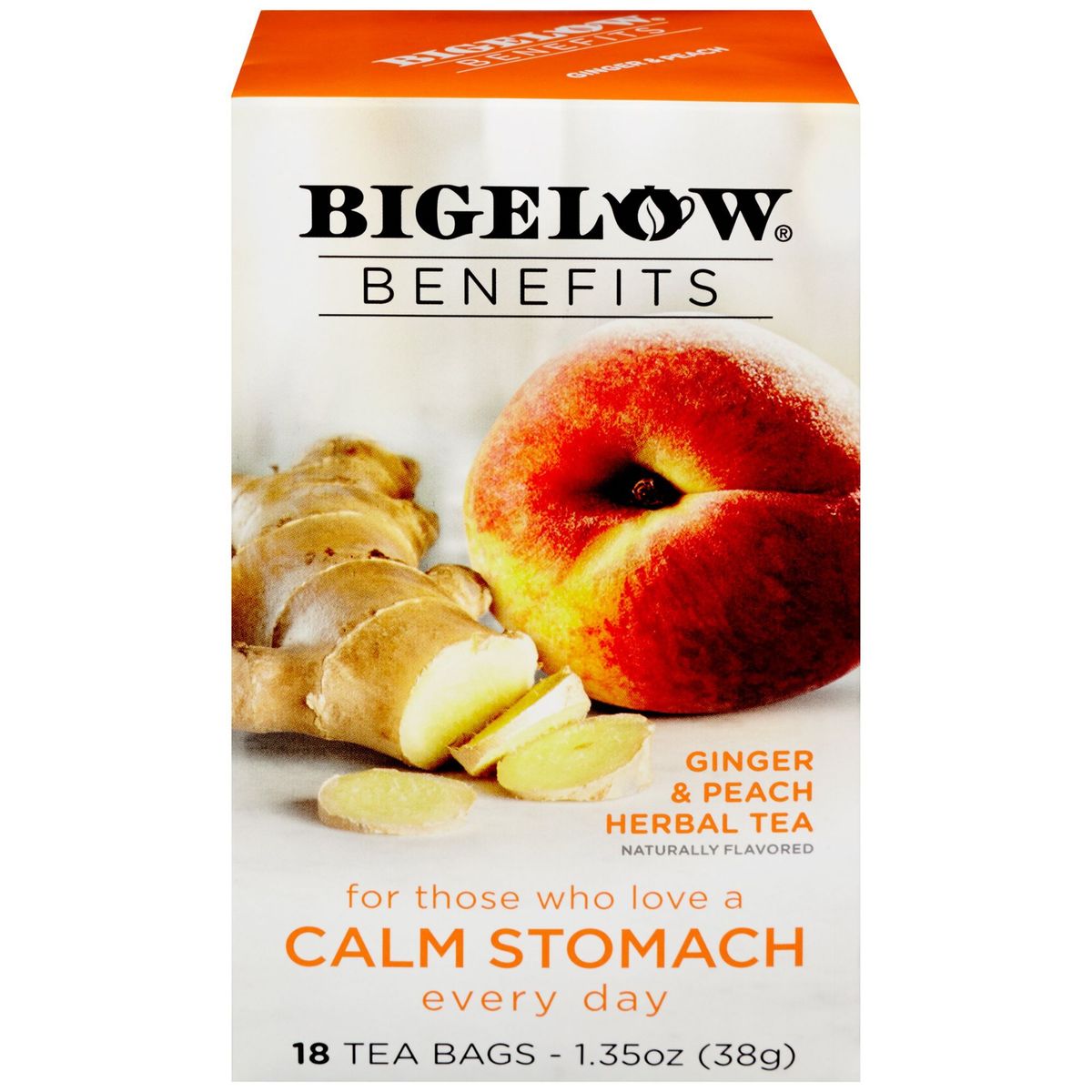 BIGELOW - Infusión Herbal Bigelow Jengibre y Melocotón Caja 18 Sobres