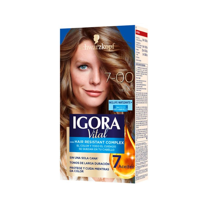 IGORA VITAL - Kit Tinte Capilar Igora Vital Tono 700 Rubio Mediano