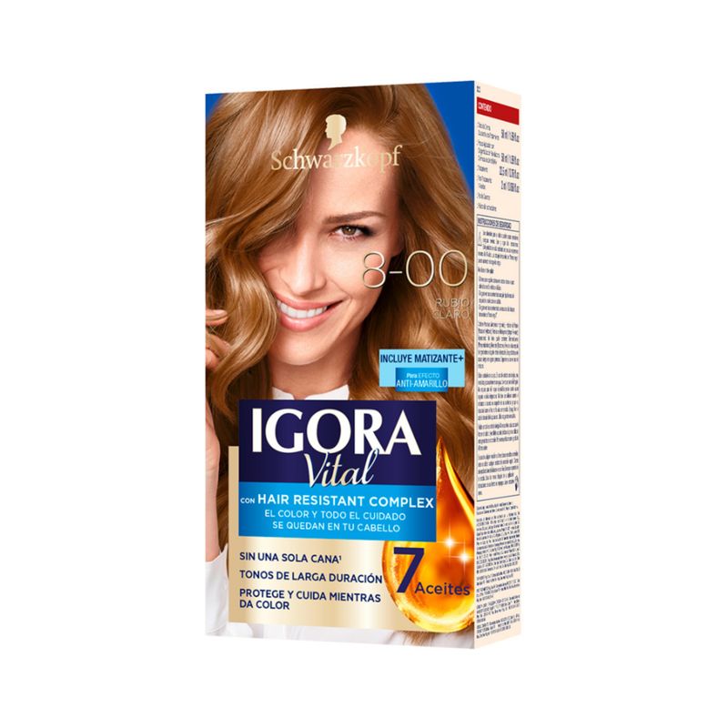 IGORA VITAL - Kit Tinte Capilar Igora Vital Tono 800 Rubio Claro