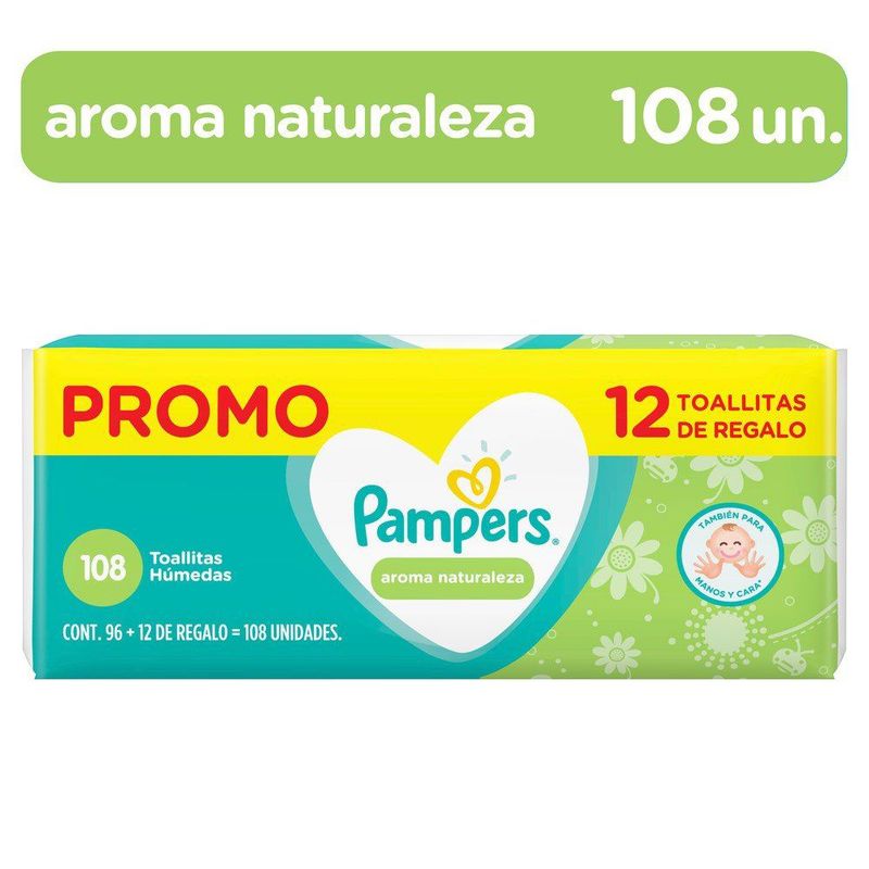 PAMPERS - PAN. HUMEDO AROMA NATURALEZA X108 +12 GRATIS