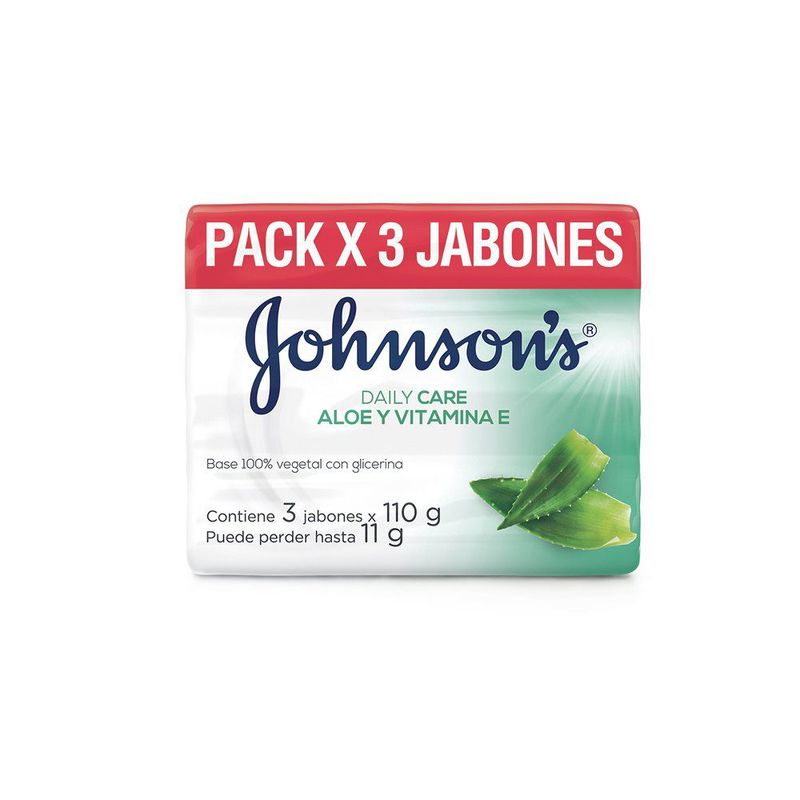 JOHNSONS ADULTO - Jabón Johnsons Adulto Aloe Pack 3 Empaques 100 g