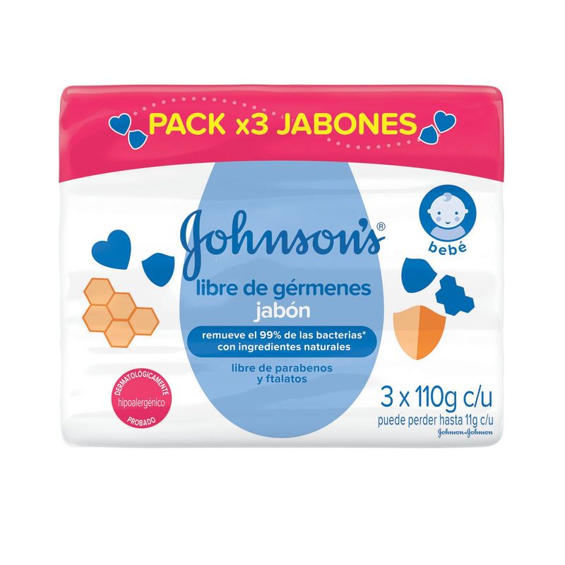 JOHNSONS BABY - Tripack Jabón Libre De Gérmenes Johnson'S Baby 330 g