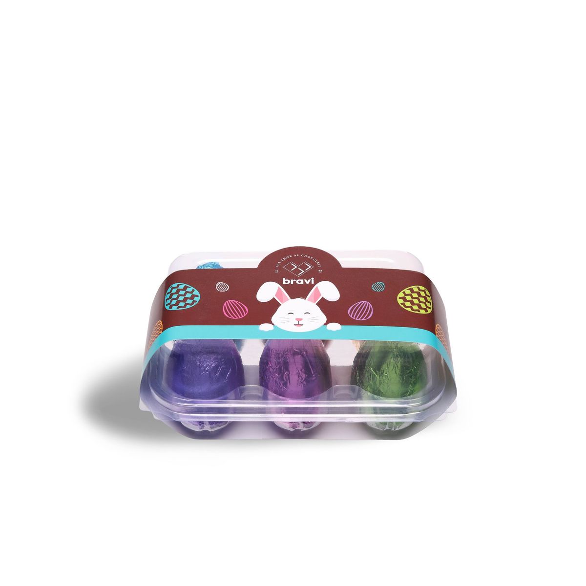 BRAVI - Caja Huevo De Chocolate Pascua Bravi x 6 Unidades