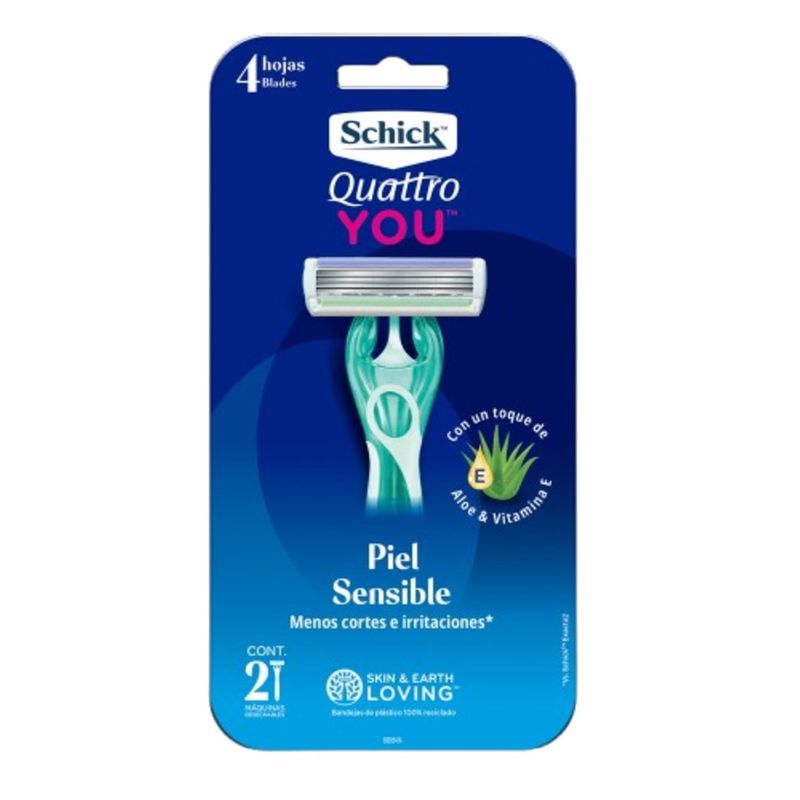 SCHICK - Máquina De Afeitar Schick Mujer Quattro You Piel Sensible
