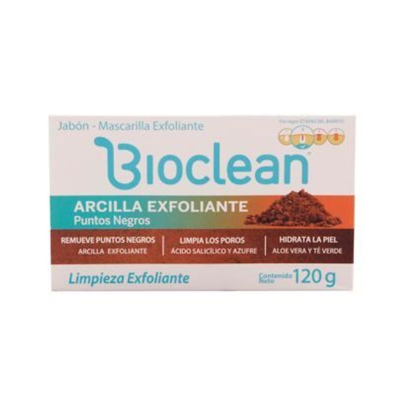 BIOCLEAN - Jabón Bioclean Arcilla Exfoliador Puntos Negros Caja 120 g