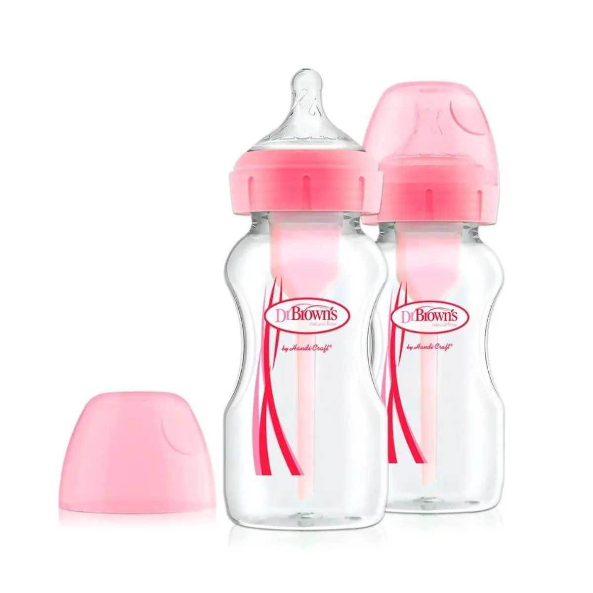 DR. BROWNS - Biberón Dr Browns 9 Oz Rosa x2 Unidades