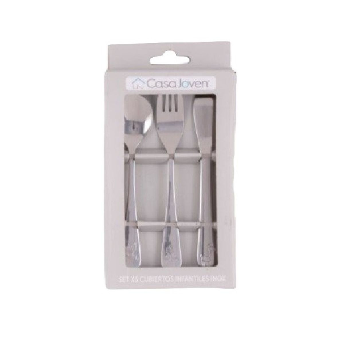CASA JOVEN - Set de Cubiertos Infantiles Acero Inoxidable x 3 Piezas Casa Joven