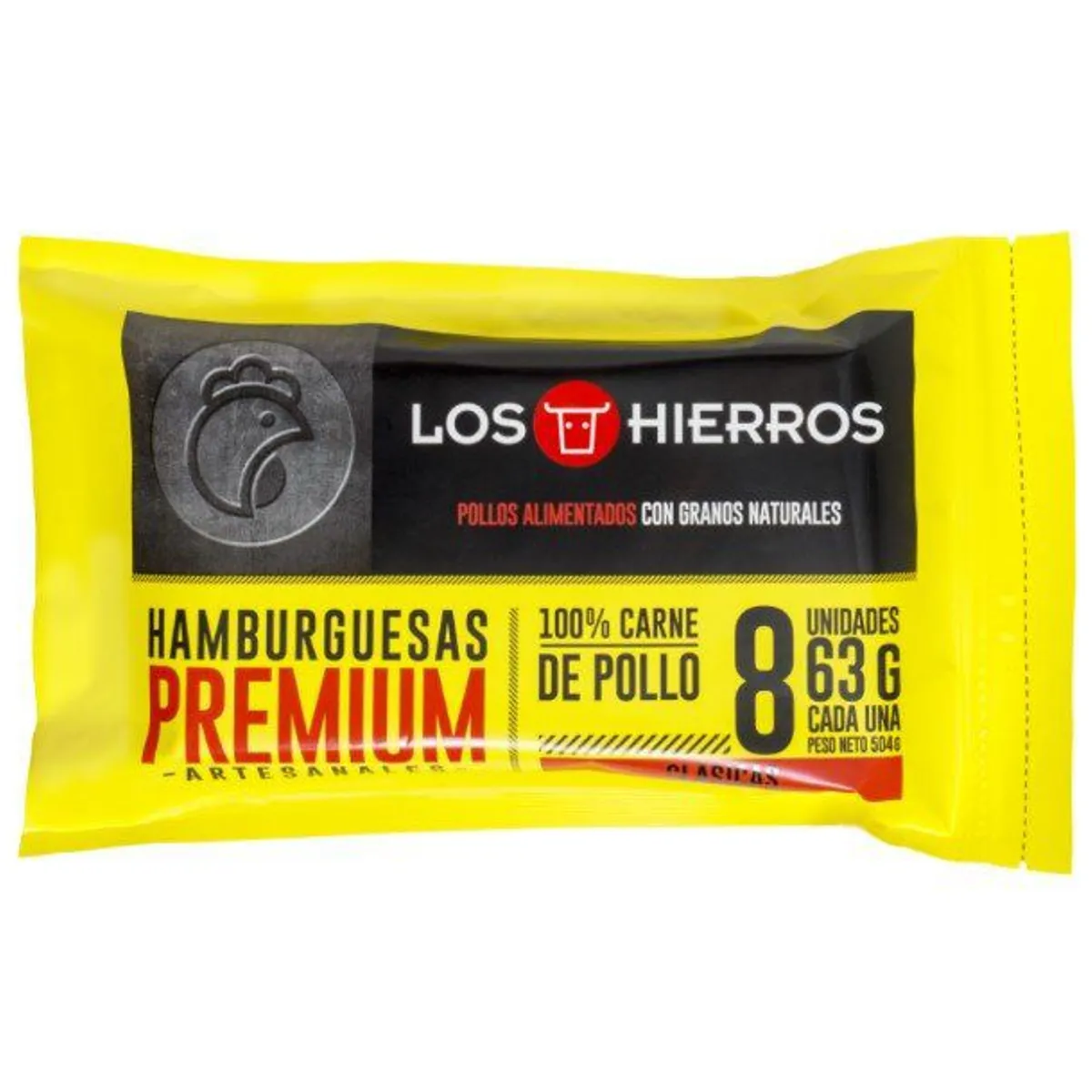 LOS HIERROS - Hamburguesa Premium Clásica de Pollo Los Hierros Empaque 504 g