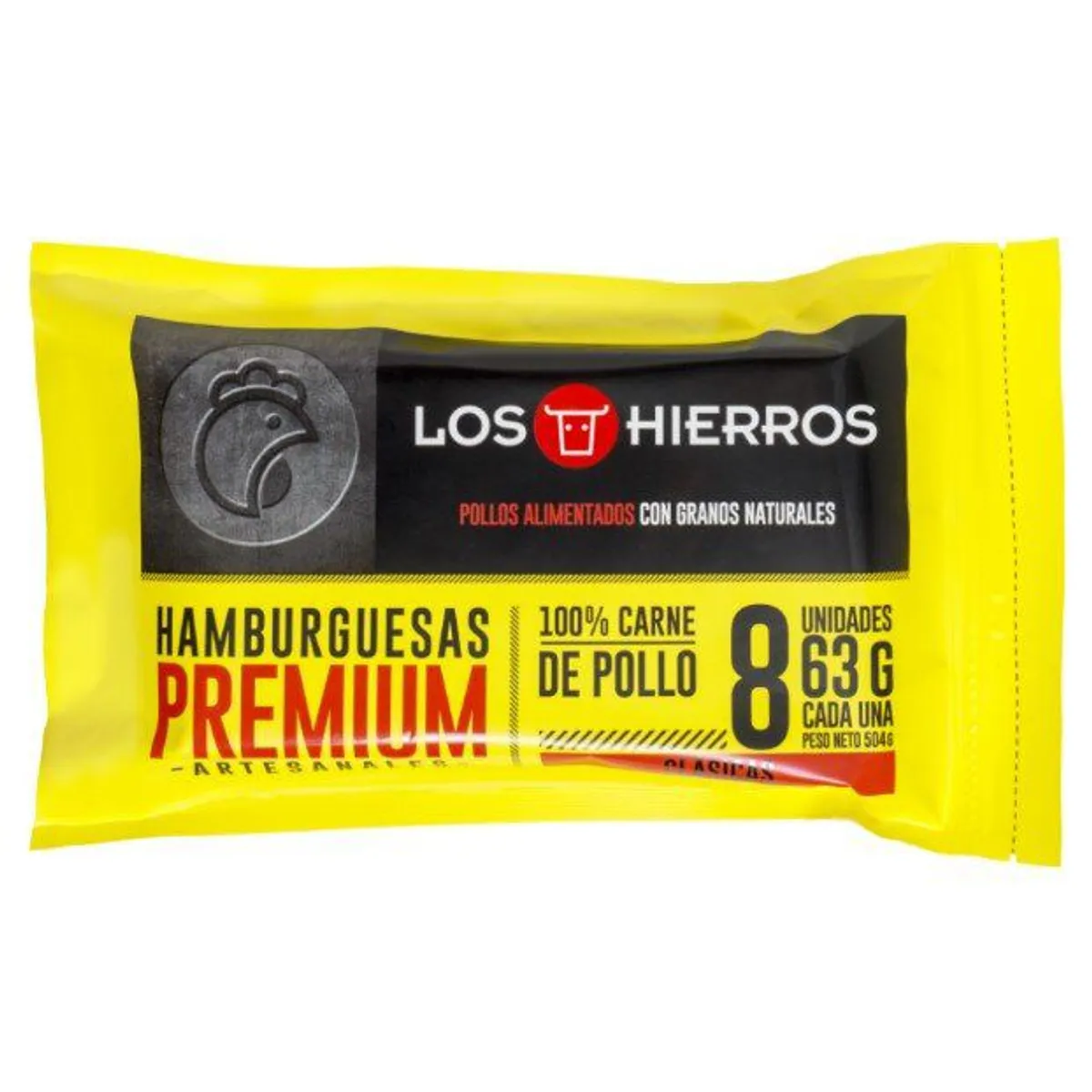 LOS HIERROS - Hamburguesa Premium Clásica de Pollo Los Hierros Empaque 504 g