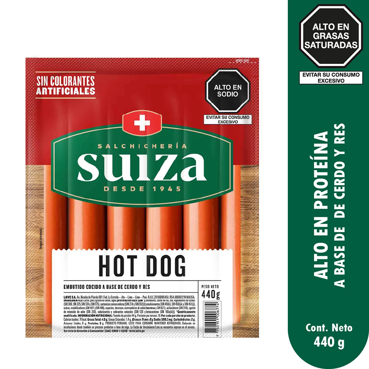 SUIZA - Hot Dog Suiza Empaque 440 g
