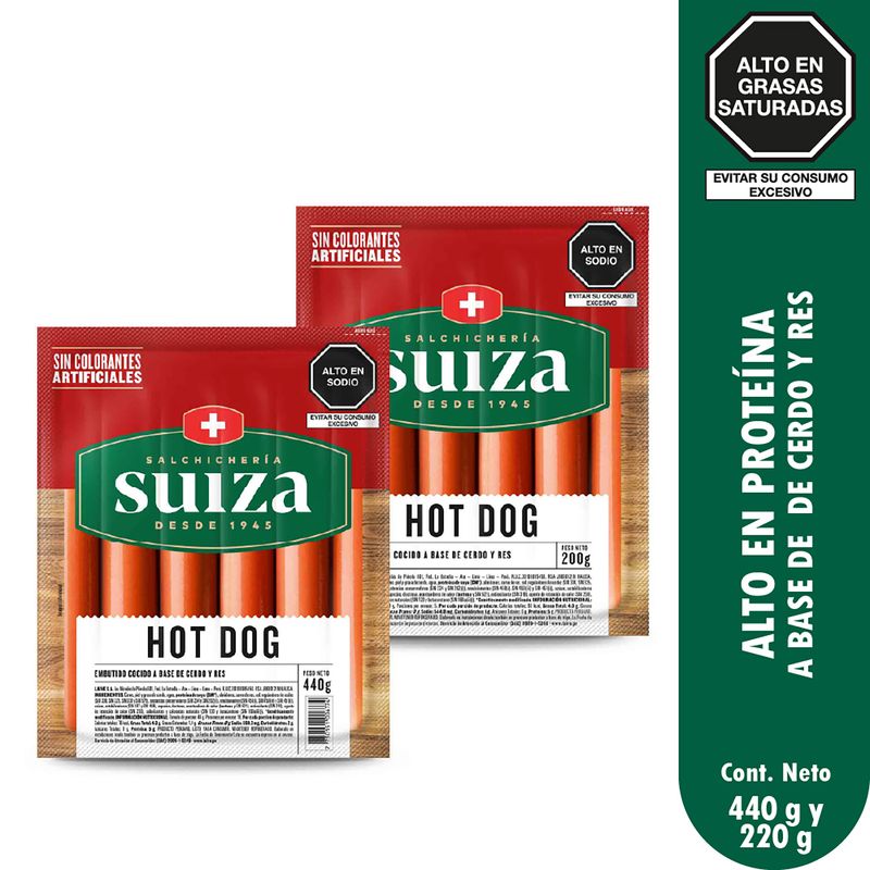 SUIZA - Pack Hot Dog Suiza 440 g + 200 g