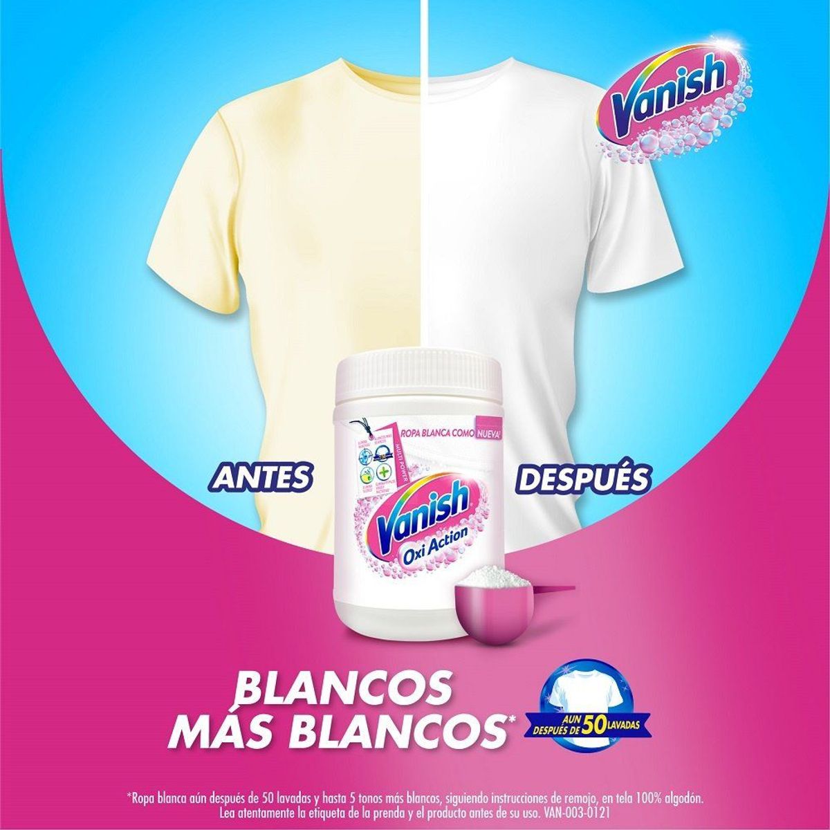 VANISH - Quitamanchas en Polvo Vanish Ropa Blanca Doypack 850 g