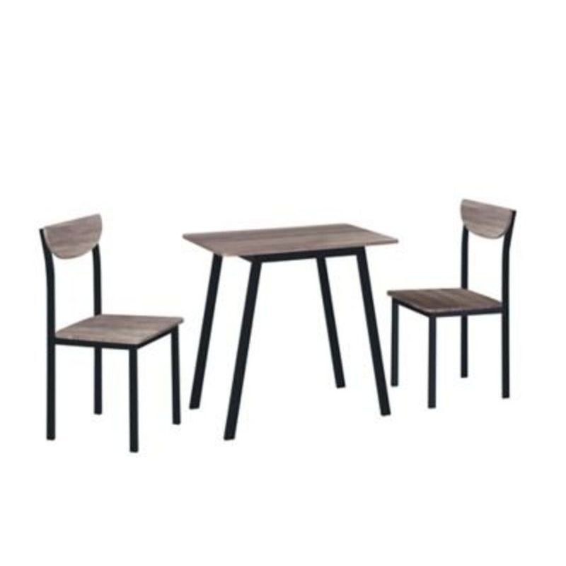 CASA JOVEN - Juego de comedor con 2 sillas Black Tube