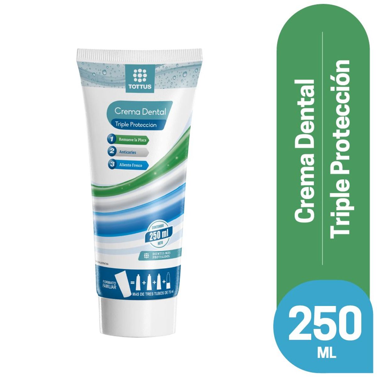 TOTTUS - Crema Dental Tottus Triple Protección Envase 250 mL