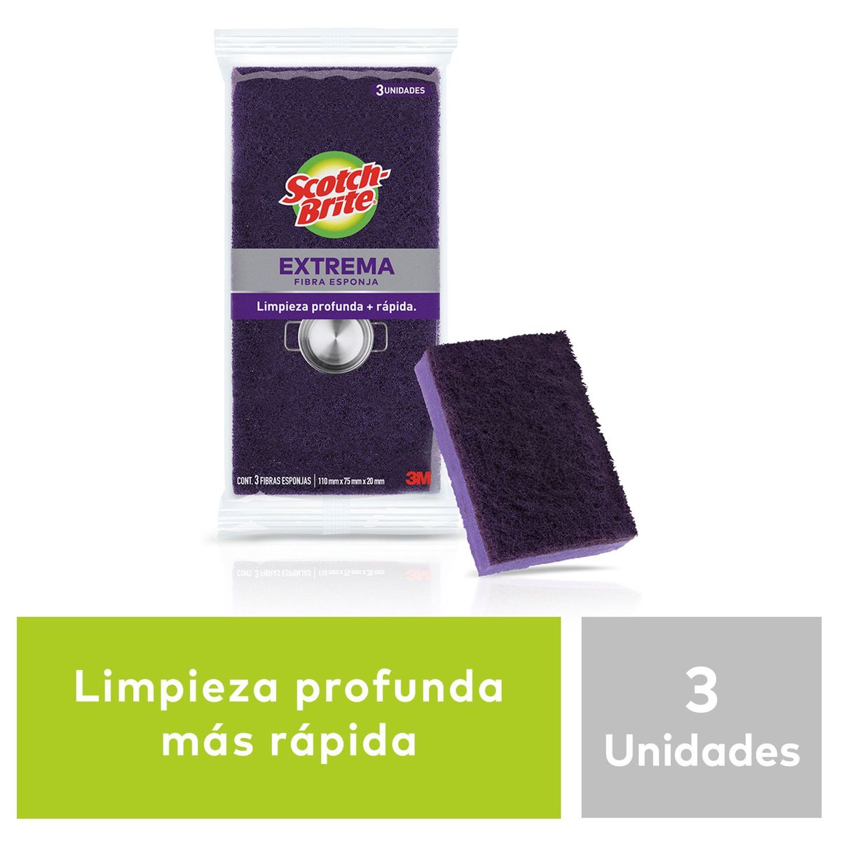 SCOTCH BRITE - Esponja Scotch Brite Limpieza Extrema Empaque 3 Und