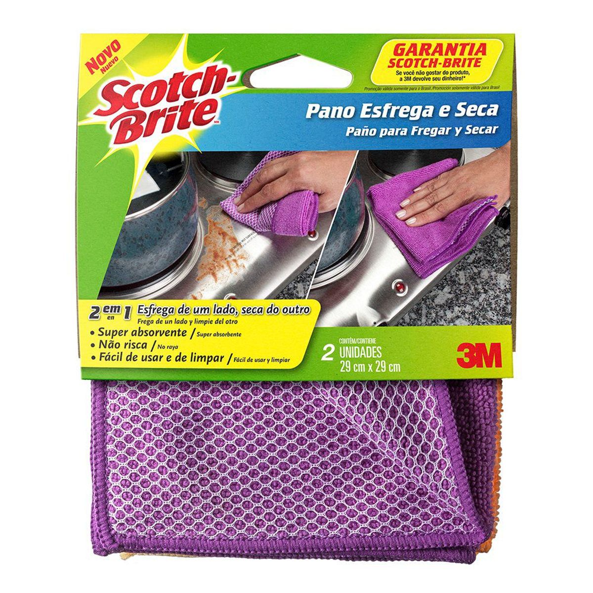 SCOTCH BRITE - Paño para Fregar y Secar Scotch Brite Empaque 2 Und