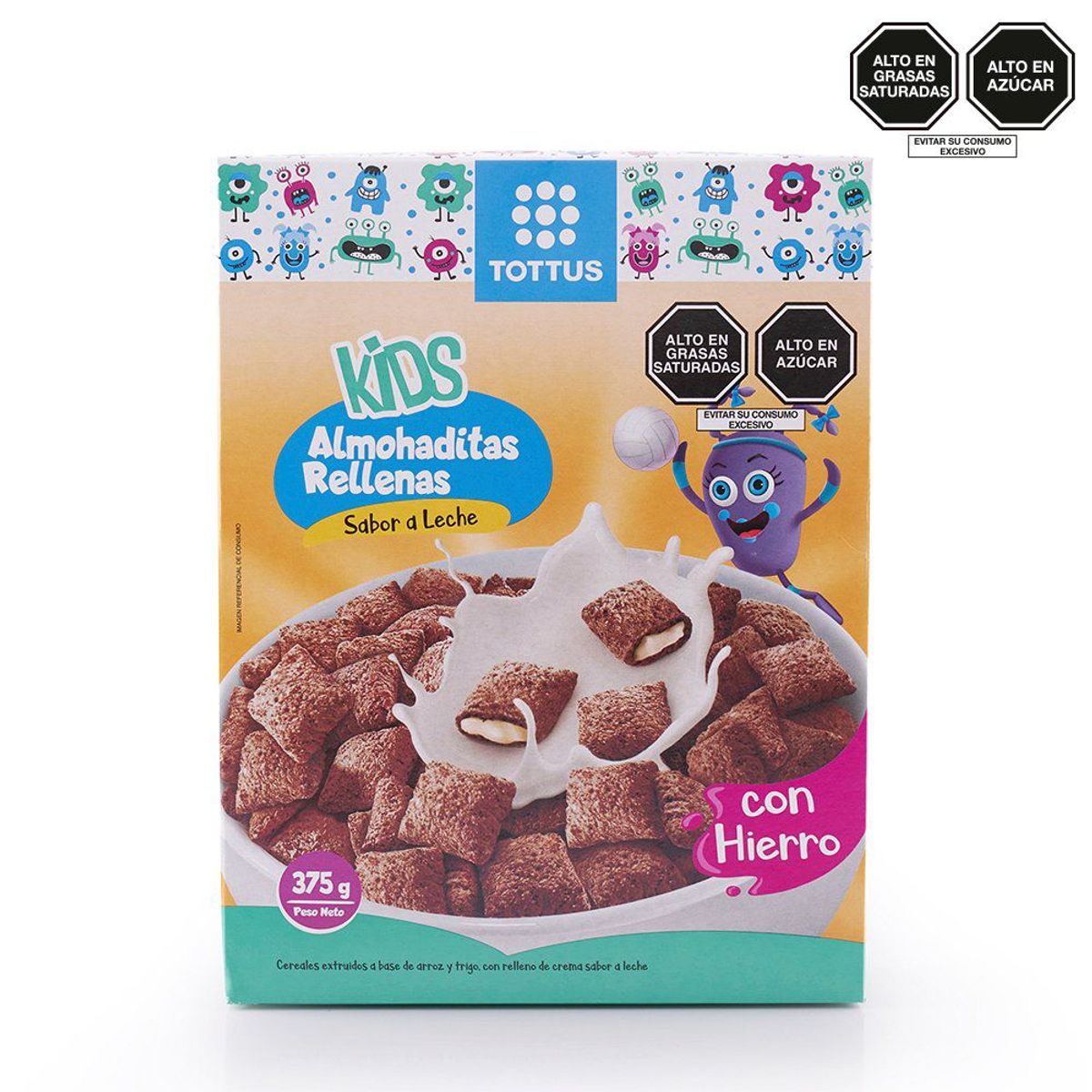 TOTTUS - Almohaditas Rellenas Sabor Leche Tottus 375 g