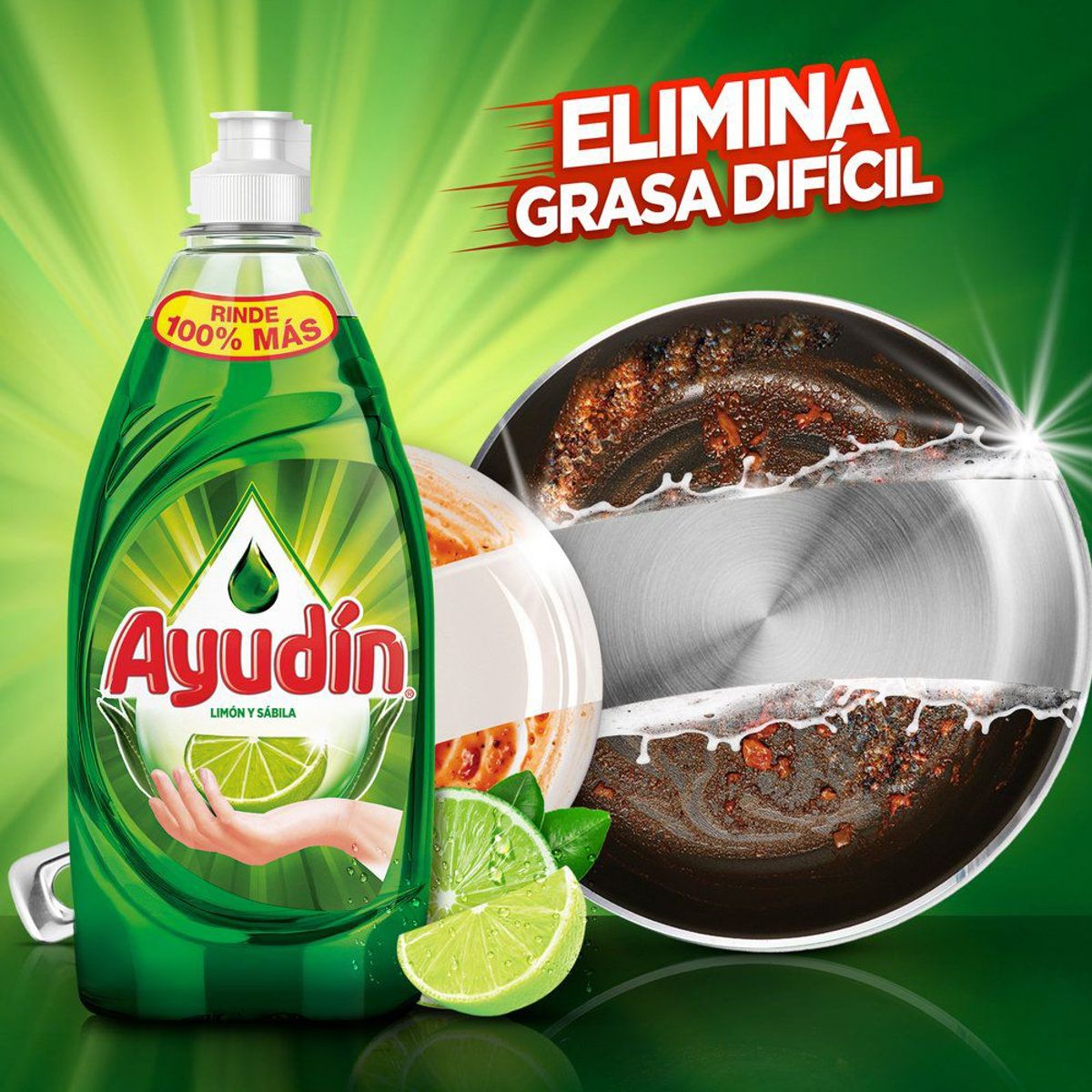 AYUDIN - Pack Lavavajillas Líquido Ayudin Limón 1.2 L + 1.2 L