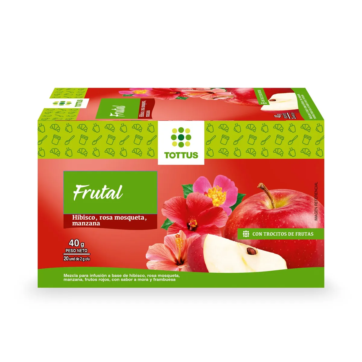 TOTTUS - Infusión Tottus Té Frutal Caja 20 Sobres