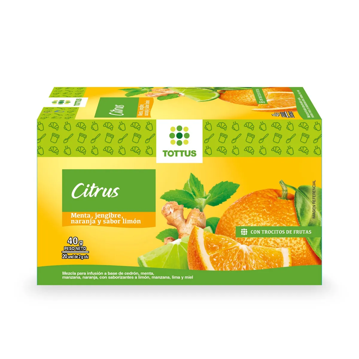 TOTTUS - Infusión Tottus Té Citrus Caja 20 Sobres