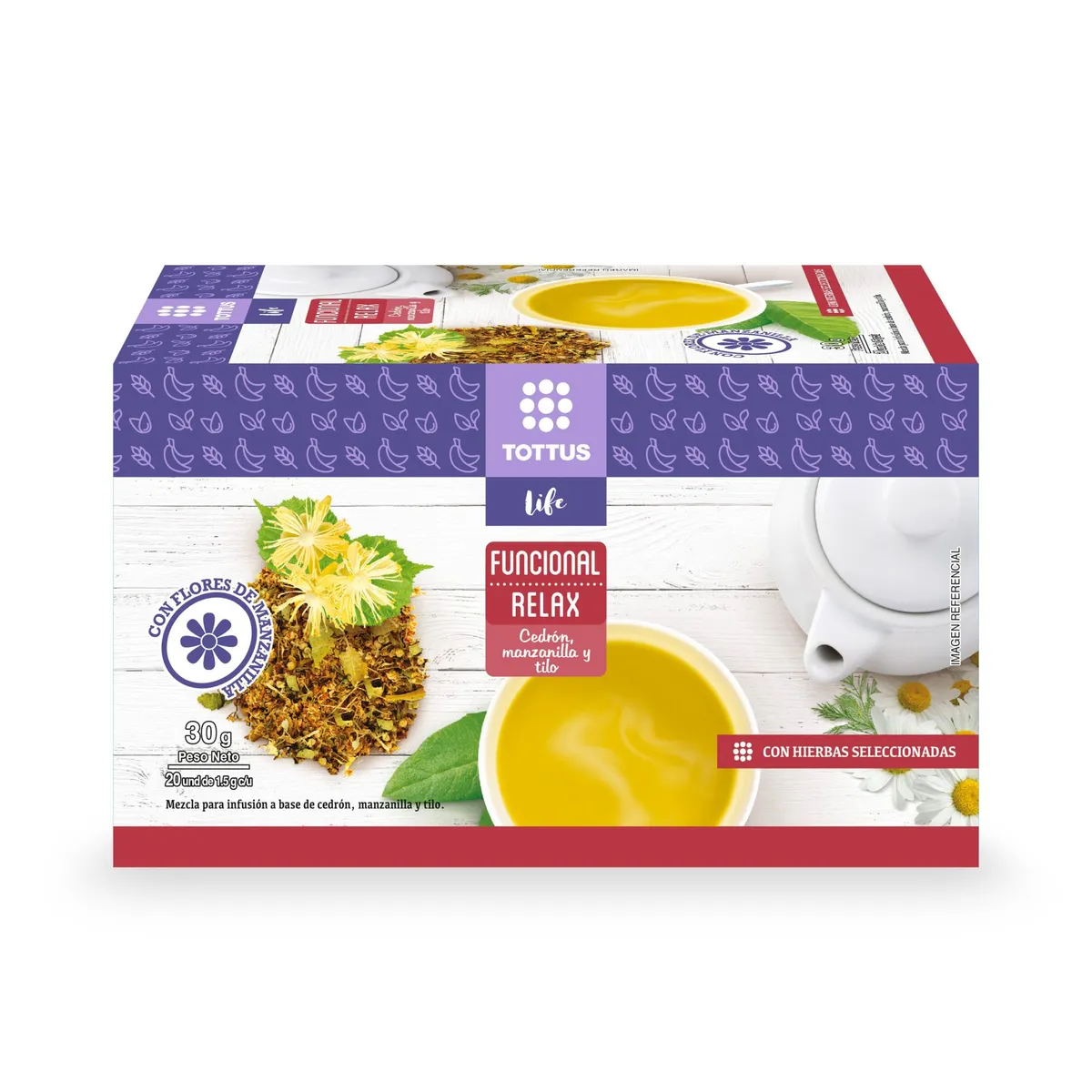 TOTTUS LIFE - Infusión Tottus Life Funcional Relax Caja 20 Sobres