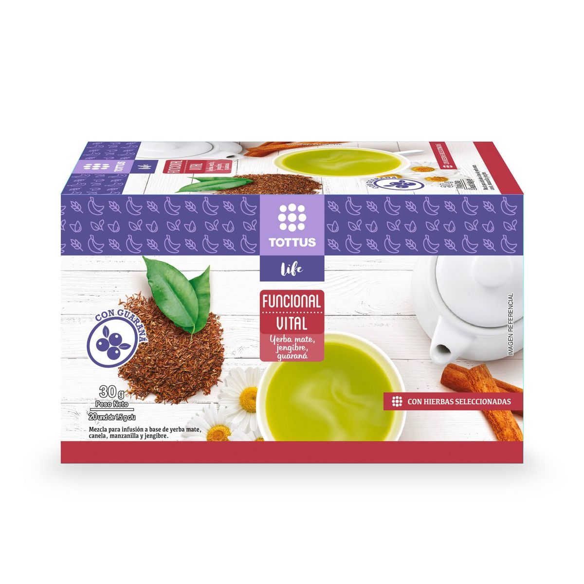 TOTTUS LIFE - Infusión de Té Vital Tottus Life 20 Filtrantes