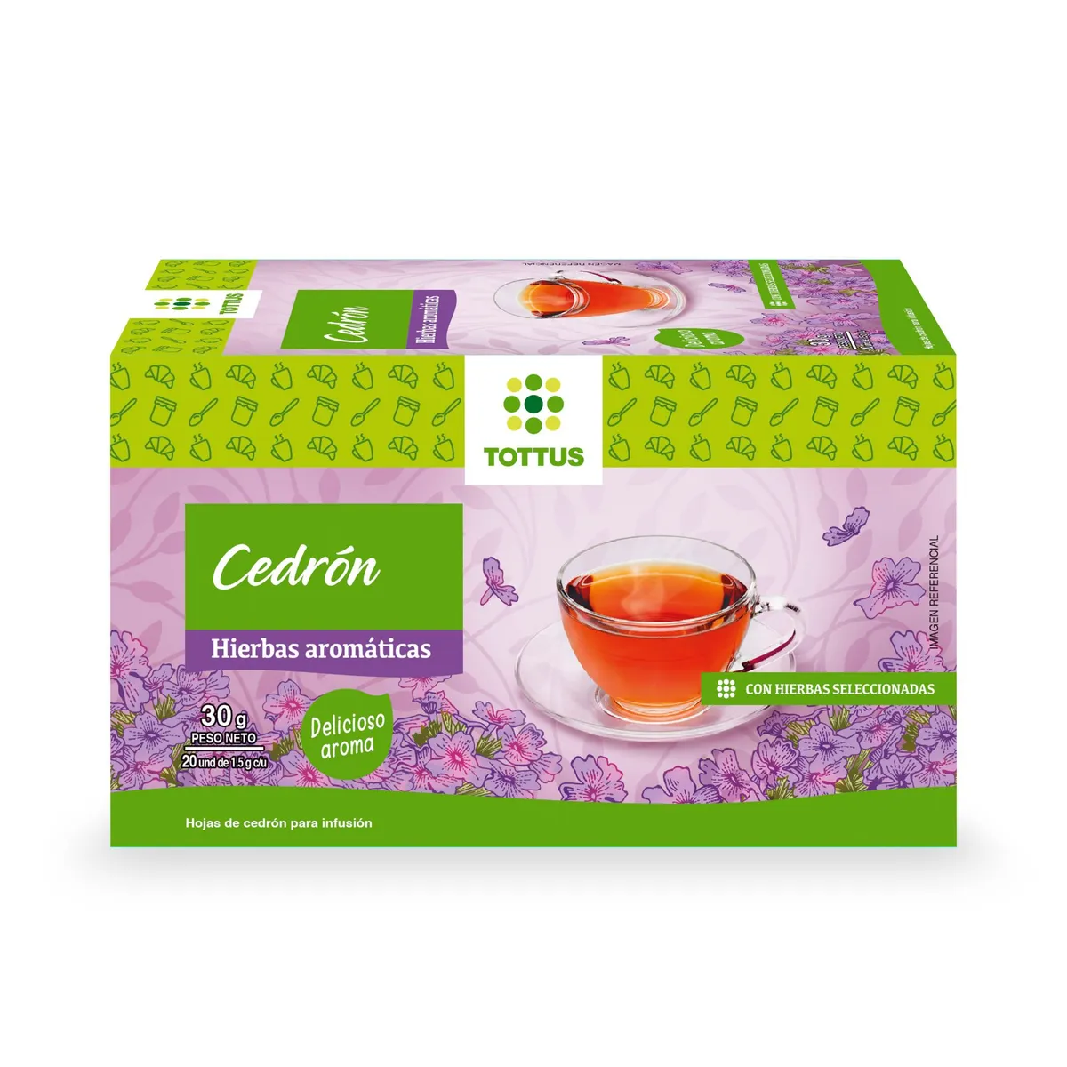TOTTUS - Infusión Tottus Cedrón Caja 20 Sobres