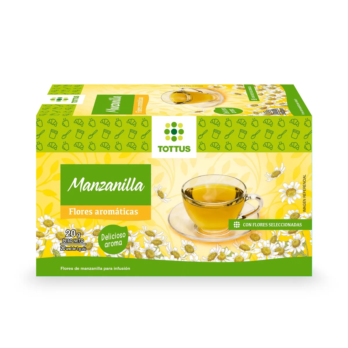 TOTTUS - Infusión Tottus Manzanilla Caja 20 Sobres