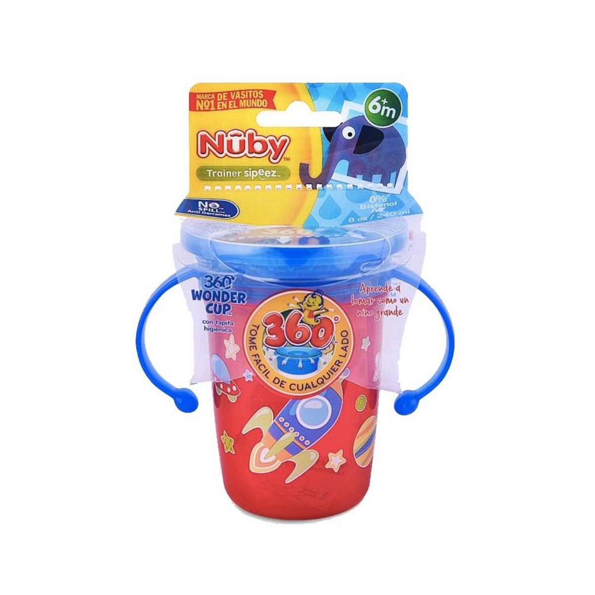 NUBY - Vaso Antiderrame 360 para Bebé 8 Oz 240 ml