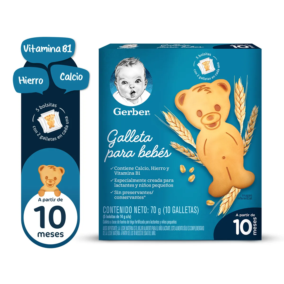 GERBER - Galletas para Bebé Gerber desde 10 Meses Caja 10 Und