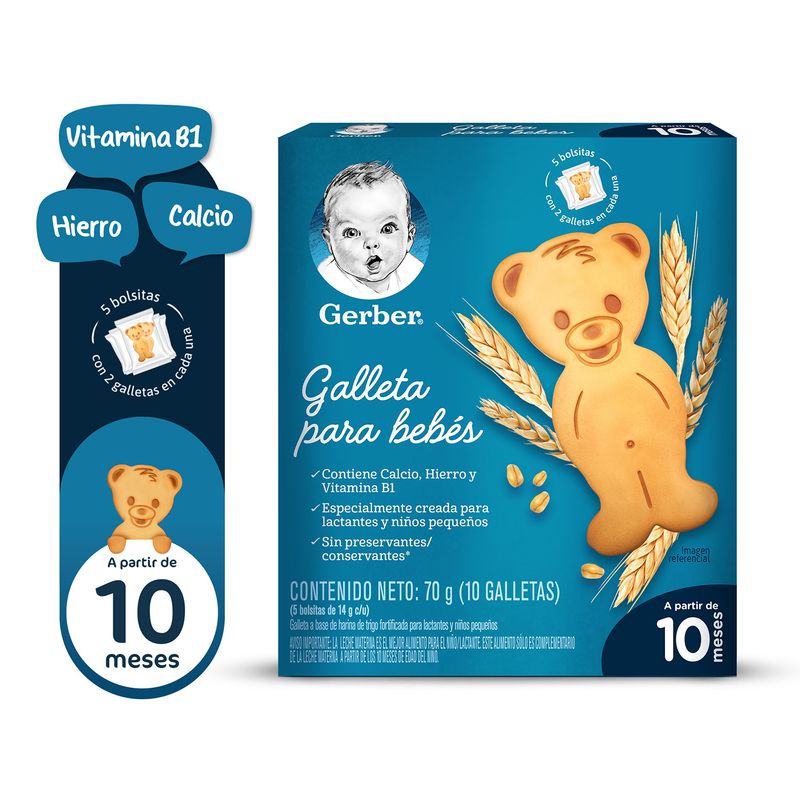 GERBER - Galleta gerber Bebés 10 Meses 70 g