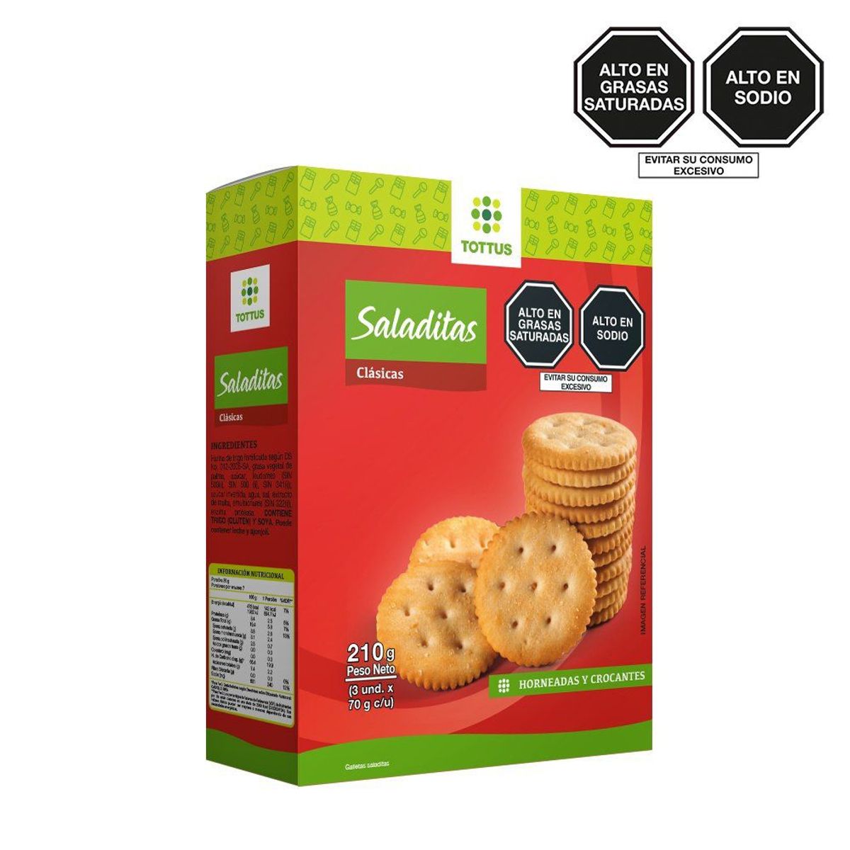 TOTTUS - Galletas Saladitas Clásicas Tottus 210 g